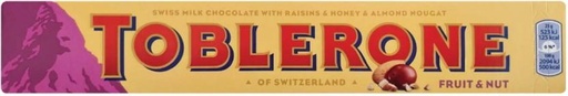 [CHOH26QBBWSXZF2K] Toblerone Swiss Milk Chocolate Raisins Honey Almond Nougat Fruit and Nuts Chocolate Slabs (100 g)