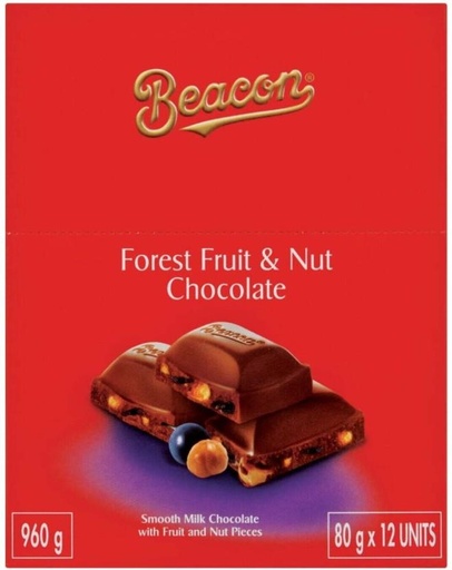 [CHOH26PHGG9RDRNG] Beacon Heavenly Forest Fruit & Nut Fruit and Nuts Chocolate Slabs (12 x 80 g)