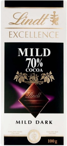 [CHOH26PH7ZQ9NMT4] Lindt Excellence 70% Cocoa Mild Dark Dark Chocolate Slabs (100 g)