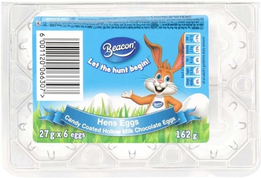 [EGGH2A9PSWWSCP6M] Beacon Hens Milk Chocolate Eggs (6 Units)