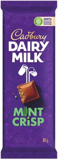 [CHOH26PHGCUED9GS] Cadbury Dairy Milk Mint Crisp Milk Chocolate Slabs (24 x 80 g)