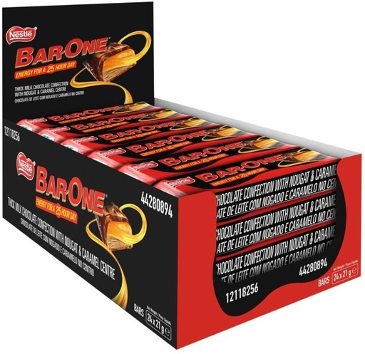 [CHOH26PHZZGBJ6WT] Nestle Bar One Milk Chocolate Bars (192 x 21 g)