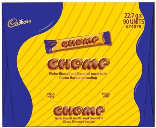 [CHOH26PHZHFJHPKW] Cadbury Chomp Milk Chocolate Bars (90 x 90 g)