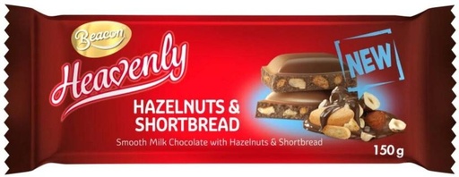 [CHOH26PHSKEARBA3] Beacon Heavenly Hazelnuts Shortbread Milk Chocolate Slabs (150 g)