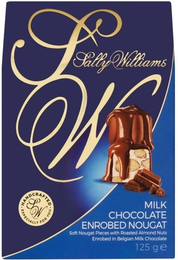 [CHOH26QBFNVKNDF8] Sally Williams Milk Chocolate Roasted Almond Enrobed Nougat Milk Chocolate Bars (125 g)