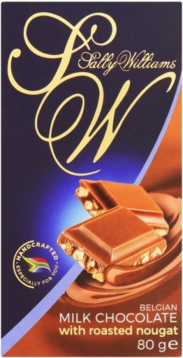 [CHOH26QBGKJEYFAZ] Sally Williams Belgian Milk Chocolate with Roasted Nougat Milk Chocolate Slabs (80 g)