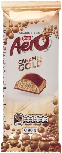 [CHOH26PZQHJD63HV] Nestle Aero Caramel Gold Milk Chocolate Slabs (24 x 80 g)