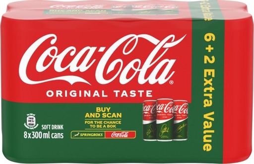 [ADKH7ZFZQFSRCYH8] Coca-Cola Soft Drink (8 x 300 ml)