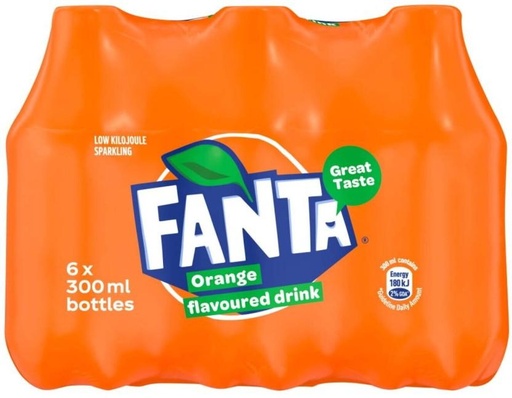 [ADKHAWV2GQMZHTSF] Fanta Sparkling Orange Flavoured Drink (6 x 300 ml)