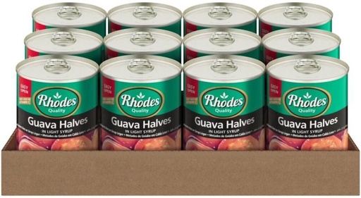 [CFDHFRS7EQKKTAVX] Rhodes Guava Halves in Syrup Fruits (410 g, Pack of 12)