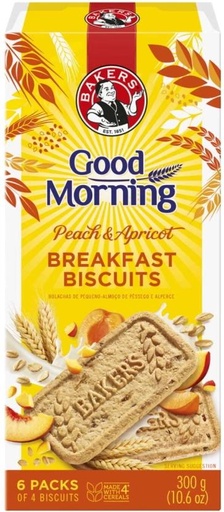 [CKBH4TVCQW9DEYBP] Bakers Good Morning Breakfast Biscuits Peach & Apricot Biscotti (300 g, Pack of 12)