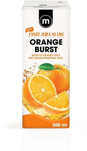 [DKJHFRU4DYHG7UZ2] M Orange Burst 100% Fruit Juice Blend (24 x 200 ml)