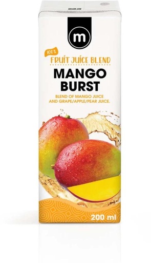 [DKJHFRU49RZHYBUN] M Mango Burst 100% Fruit Juice Blend (24 x 200 ml)