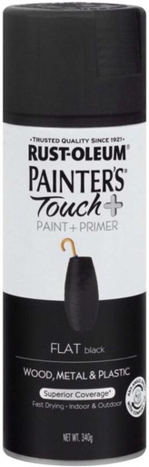 [PAIH9M7HZHHZCTDF] Rust-oleum Flat Black Matte Spray Paints (340 ml, Pack of 1)