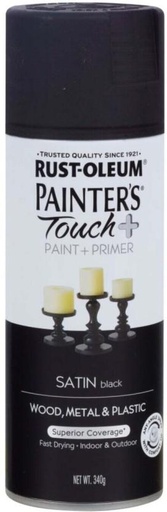 [PAIH9M7H85KMHPW6] Rust-oleum Satin Black Gloss Spray Paints (340 ml, Pack of 1)