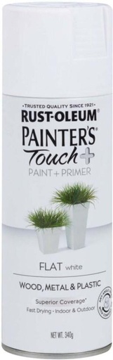 [PAIH9M7HTASTGDJP] Rust-oleum Flat White Matte Spray Paints (340 ml, Pack of 1)