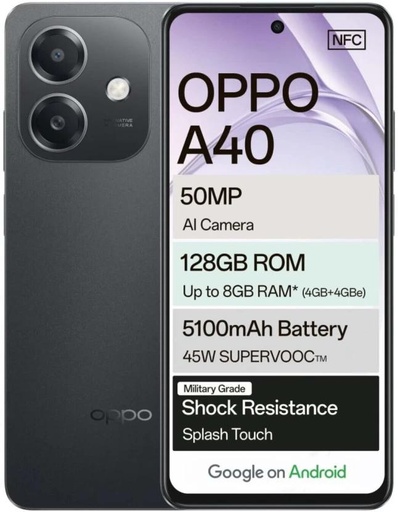 [MOBH7TZ3ZEXFCRAK] Oppo A40 (Black, 128 GB) (6 GB RAM)