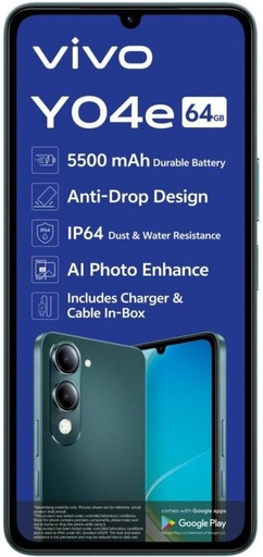 [MOBHE2ECXNTSMXCM] Vivo Y04e (Gold, 64 GB) (4 GB RAM)