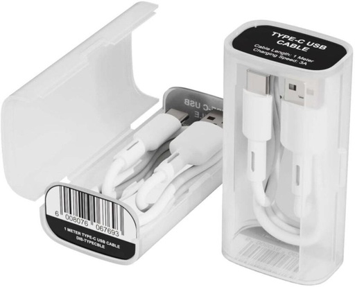 [DTCHFXRNFFSJF67U] Loopd USB Type A To USB Type C 1 m Type C USB Cable (Compatible with Mobile, Tablet, White, One Cable)