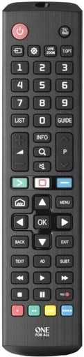 [RCRH5HZQAWA5GNBM] ONE FOR ALL  Replacement TV Remote LG Remote Controller (Black)