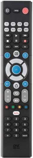 [RCRH29YNT7UUEAFJ] One For All Essence 8 In1 Tv Remote Universal Remote Controller (Black)