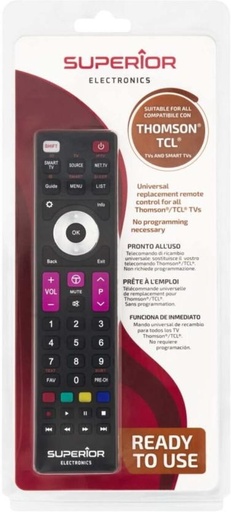 [RCRHD7YUFTSHFZSC] Superior Superior Universal Thomson (TCL) Remote Controller NA Remote Controller (Black)