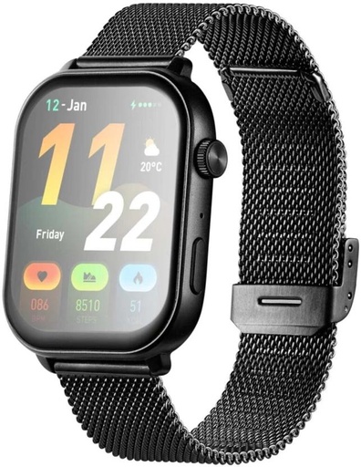 [SWHH7M8F42MQQ2VZ] Volkano Trinity Series Smartwatch (Black Strap, Free)