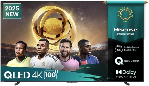 [TVLHE5KA4SFFPQ8S] Hisense 254 cm (100 inch) QLED Ultra HD (4K) VIDAA TV 2025 Edition