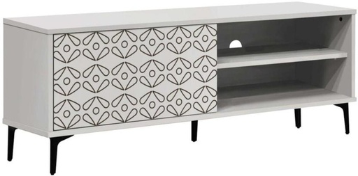 [TVUH7VT5GWG5FKEV] Linx Niari Solid Wood TV Entertainment Unit (Finish Colour - AMC White, DIY(Do-It-Yourself))