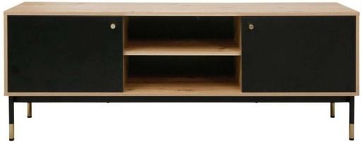 [TVUH27H2TTGXZRZF] Summit 463203 Engineered Wood TV Entertainment Unit (Finish Colour - Black, Pre-assembled)