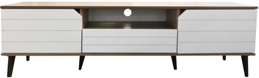 [TVUHDBFREYQ98FUD] Linx Japura Tv Stand Engineered Wood TV Entertainment Unit (Finish Colour - White, Beige, Pre-assembled)