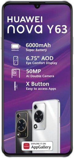 [MOBHEZRZHRWHEJJG] Huawei Nova Y63 (Black, 128 GB) (6 GB RAM)