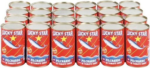 [CFDHFRS7FTHZ53YG] Lucky Star Pilchards in Tomato Sauce Sea Foods (155 g, Pack of 24)