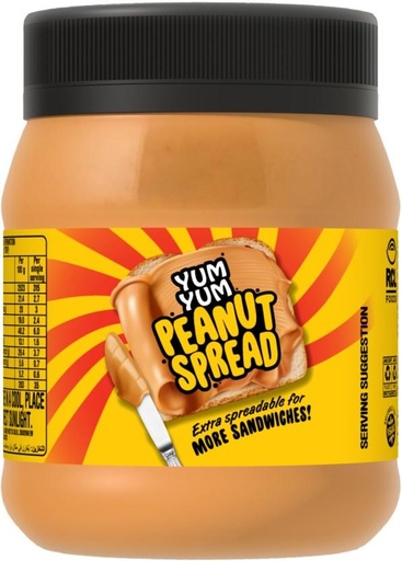 [JSDHE6GHNKXZHPZT] Yum Yum Peanut Spread 390 g (Pack of 6)