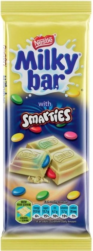 [CHOH26PHPJ9HCSSV] Nestle Milkybar with Smarties White Chocolate Slabs (80 g)
