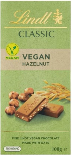 [CHOH26PHV7MAQZHZ] Lindt Classic Vegan Hazelnut Milk Chocolate Slabs (100 g)