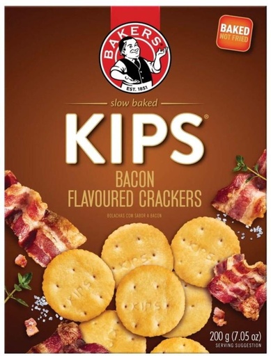 [CKBHFU63WCDYCRQ9] Bakers Kips Bacon Flavoured Salted Biscuit (200 g, Pack of 12)