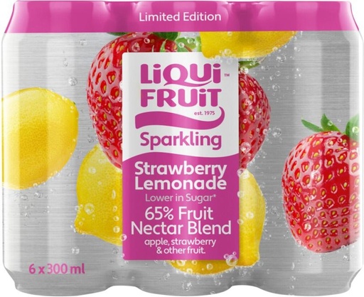 [ADKHAWV2E7Q4DWGX] Liqui Fruit Sparkling Strawberry Lemeonade (6 x 300 ml)