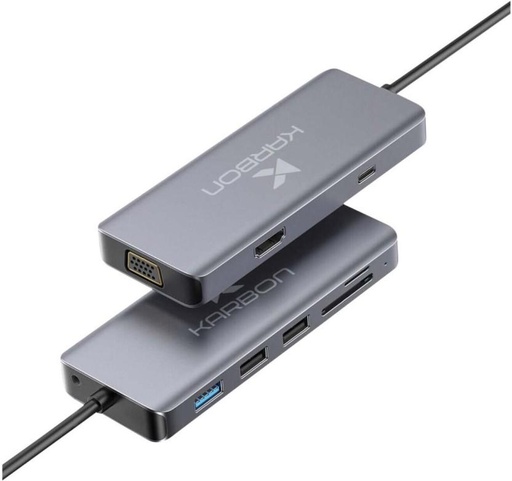 [USGH225GZAXFWNCW] Karbon Usb Type-C To Multi Port Adaptor Usb Type-C To Multi Port Adaptor Card Reader (Grey)