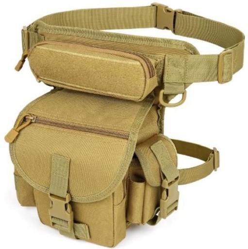 [BAGH4FBPEHDXCKZG] Gexgune Tactical Drop Leg Pouch Waterproof Messenger Bag (Brown, 5 L)