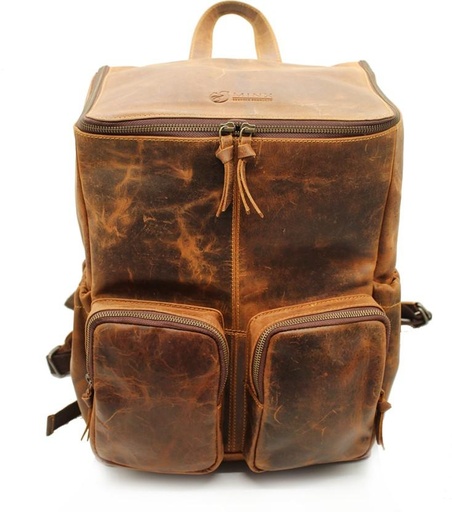[BAGH5P3ZDWYTXGFC] Minx Genuine Leather Luna Nappy Backpack Backpack (Brown, 18.7 L)