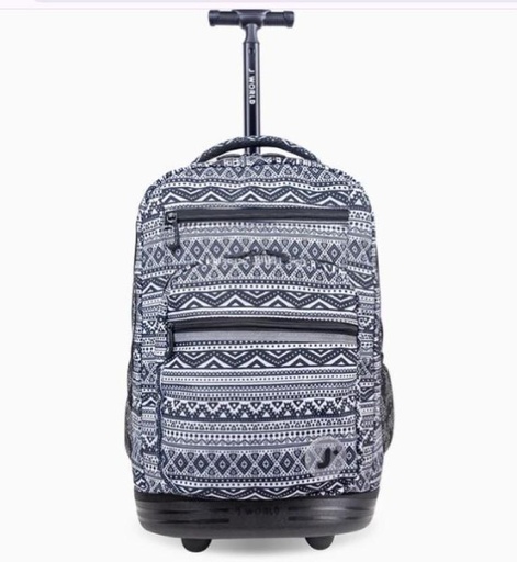 [BPKHE3DRMGBRHPBZ] MAKTKL J WORLD Laptop Backpack (Black, White)