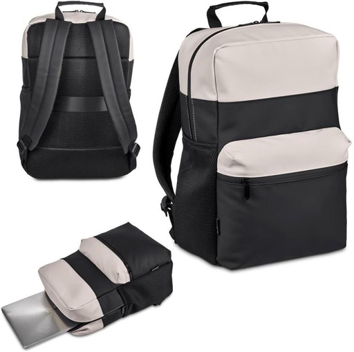 [LBYHFZ5SSXZNHHY6] Andy Cartwright 15.6 inch Laptop Backpack (Black, Cream)