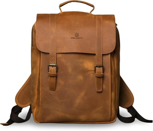 [BAGHDP2JYFRQZZ2Z] Balvaro Voyager Leather Laptop Backpack Backpack (Brown, 15 L)