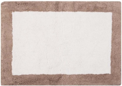 [MATH7Z4H6STPWHHR] Home Living Classico Bath Mat White/Natural Bathroom Mat (White, 60 cm x 90cm)