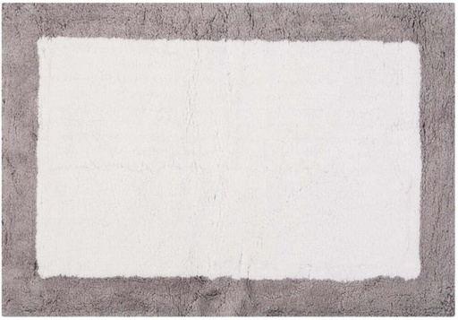 [MATH7Z4HEHQSKWDS] Home Living Classico Bath Mat White/Silver Bathroom Mat (White, Silver, 60 cm x 90cm)