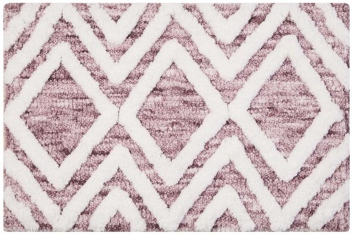 [MATH7Z4HHYVV7KNU] Home Living Diamond Bath Mat Bathroom Mat (White, Pink, 60 cm x 40cm)
