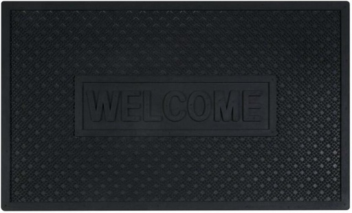 [MATH7Z4HJSBFERH5] Primaries Welcome Rubber Scraper Mat Door Mat (Black, 45 cm x 75cm)