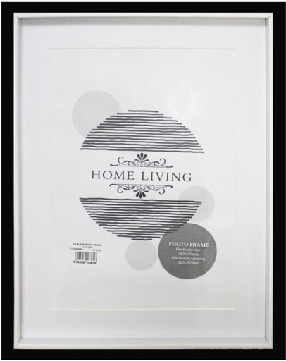 [NPFH9QSQ4VA7MQ3D] Home Living Plastic Wall Photo Frame (Black, White, 1 Photo(s), 270X380)
