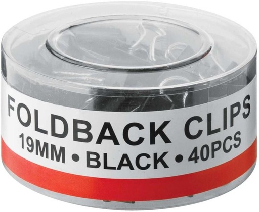 [CLIH2CY9SGBYKGFY] Aro 19 Metal Binder Clip (40, Black)